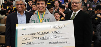 WILLIAM RAMOS, ESTUDIANTE DEL INSTITUTO TÉCNICO DON BOSCO, RECIBIÓ EL GALARDÓN Y LA BECA ‘2017 EDISON INTERNATIONAL SCHOLAR AWARD AND SCHOLARSHIP’