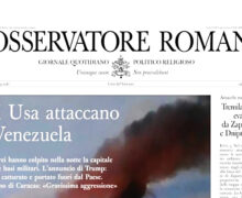 EL PERIÓDICO DEL VATICANO ABRE SU PORTADA CON EL ATAQUE DE ESTADOS UNIDOS A VENEZUELA